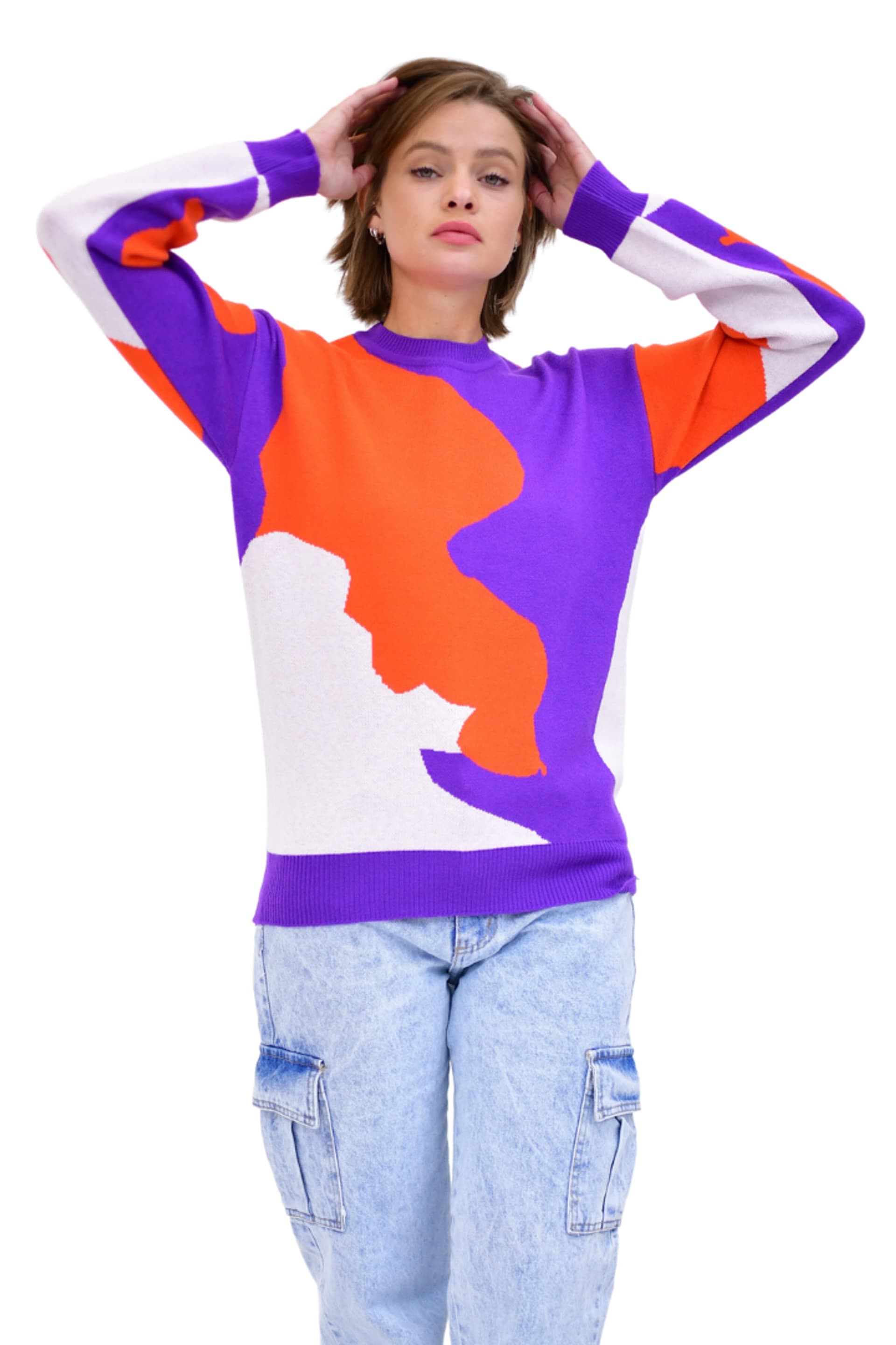Sweater Grueso Con Diseño De Marmolado