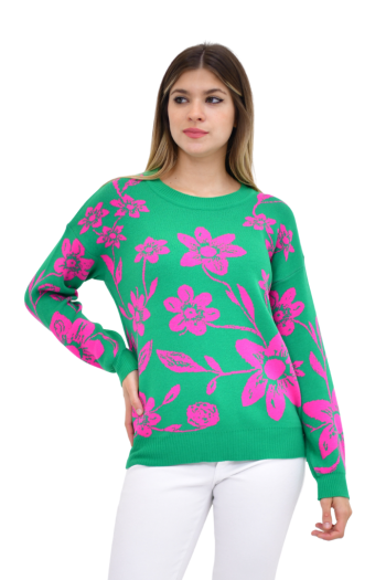 Sweater Grueso Con Diseño De Rosas 3