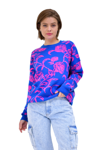 Sweater Grueso Con Diseño De Rosas 6
